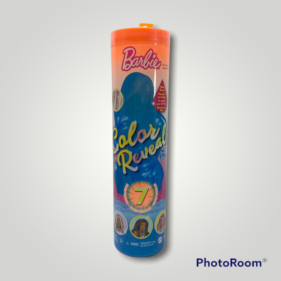 BARBIE Color Reveal Metallic Sunny N' Cool Series Doll 7 Surprises Orange Tube - Picture 1 of 15